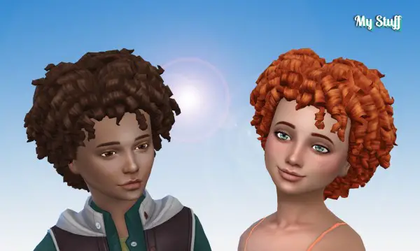 Mystufforigin: Tight Curls for Kids for Sims 4