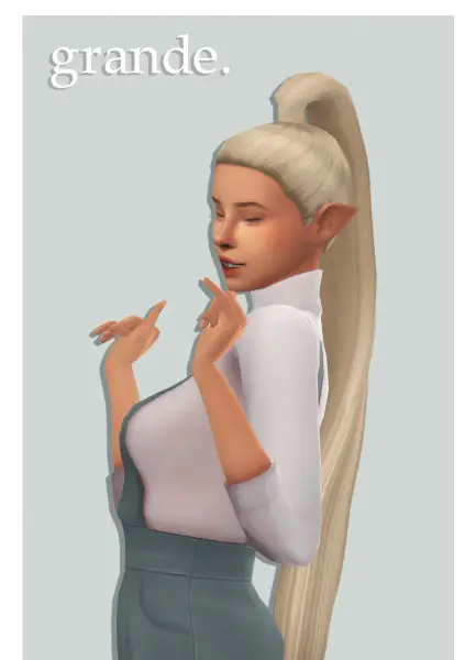 Cowplant Pizza: Grande hair recolored for Sims 4