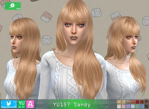 NewSea: YU157 Sandy hair for Sims 4