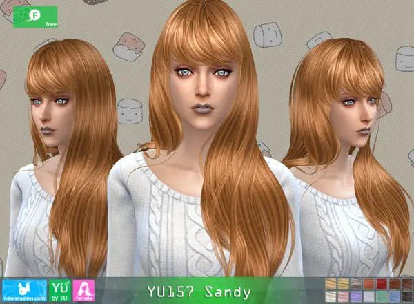 NewSea: YU157 Sandy hair for Sims 4