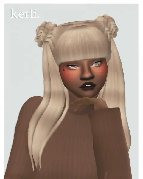 Cowplant Pizza: Kerli hair recolored for Sims 4