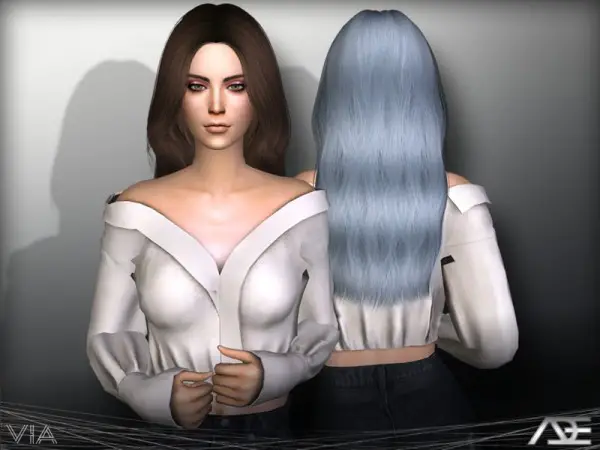 The Sims Resource: Via hair by Ade Darma for Sims 4