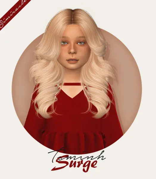 Simiracle: Tsminh`s Surge hair retextured   Kids Version for Sims 4