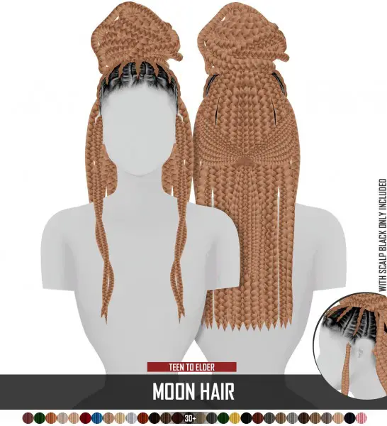 Coupure Electrique: Moon Hair for Sims 4