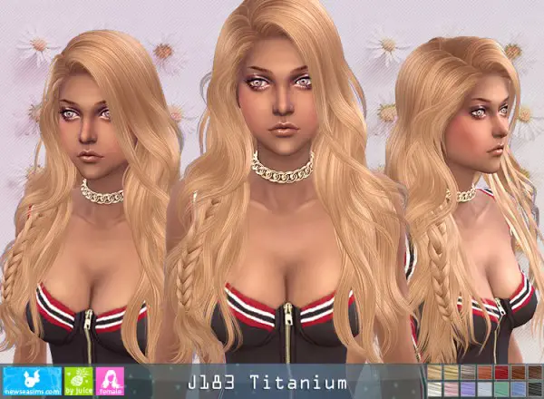 NewSea: J183 Titanium Hair for Sims 4