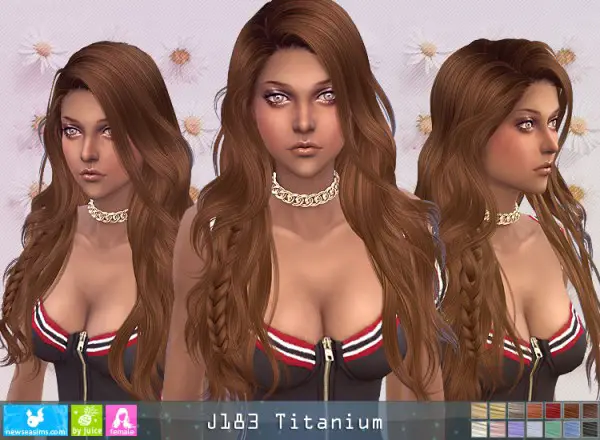 NewSea: J183 Titanium Hair for Sims 4