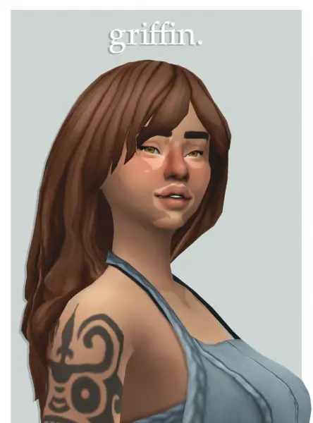 Cowplant Pizza: Griffin hair recolored for Sims 4