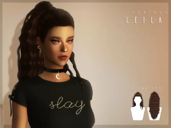 Enrique: Leila hair for Sims 4