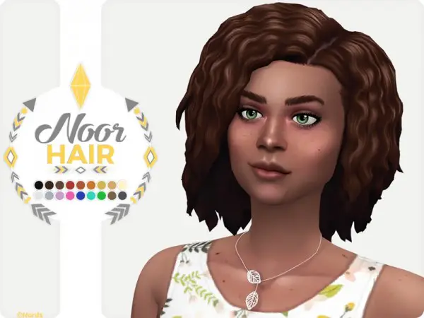 The Sims Resource: Noor Hair by Nords for Sims 4
