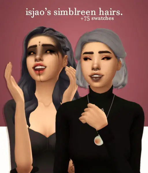 Cowplant Pizza: Simblreen`s hairs recolored gift 2 for Sims 4