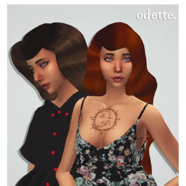 Cowplant Pizza: Odette hair recolored for Sims 4