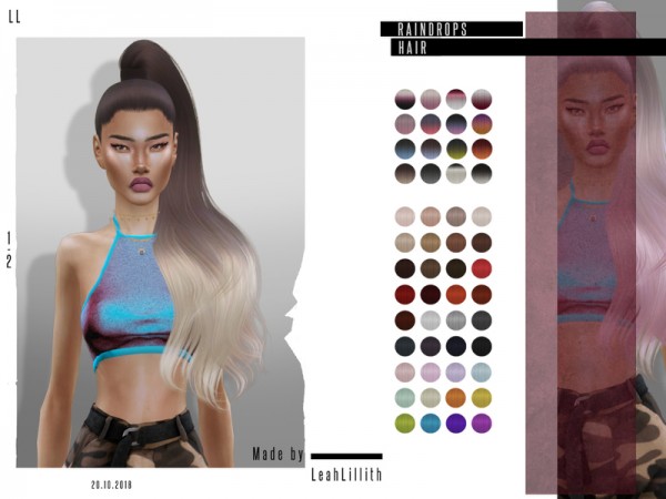 The Sims Resource: Raindrops Hair by LeahLillith for Sims 4