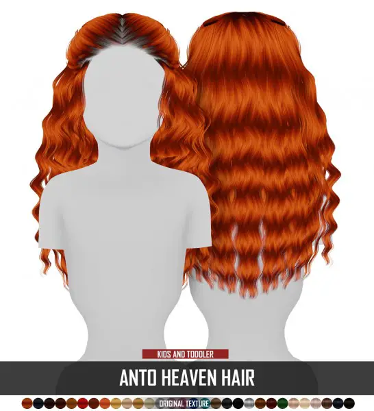 Coupure Electrique: Anto`s Heaven hair retextured  kids and toddlers version for Sims 4