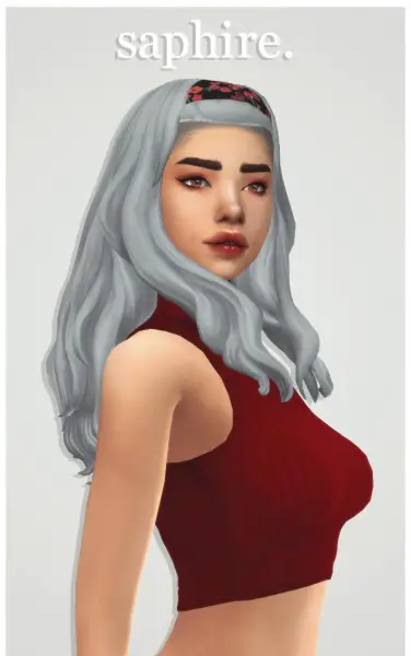 Cowplant Pizza: Saphire hair recolored for Sims 4