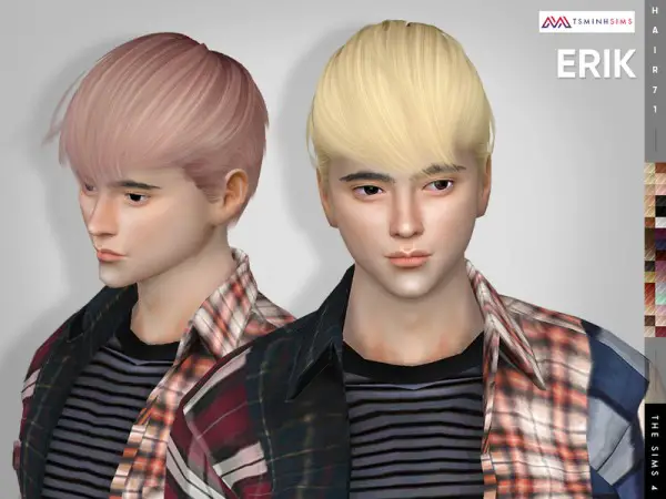 The Sims Resource: Erik Hair 71 by TsminhSims for Sims 4
