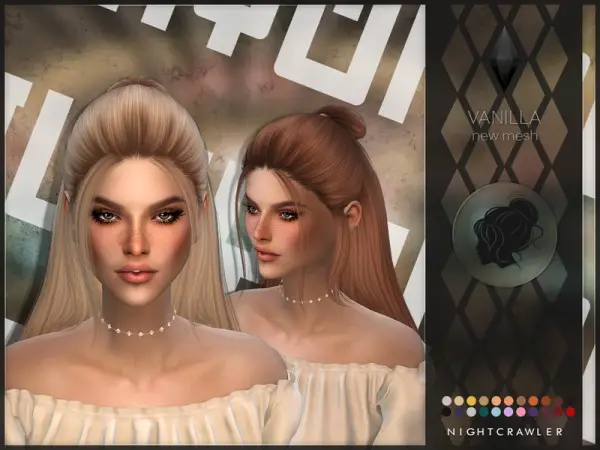 The Sims Resource: Vanilla hair by Nightcrawler for Sims 4