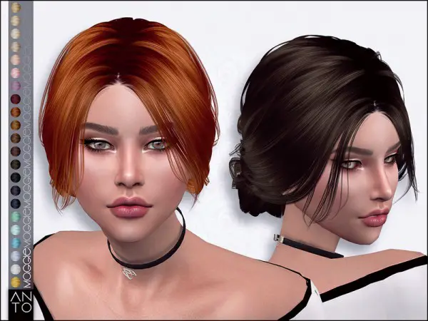 The Sims Resource: Maggie Hair by Anto for Sims 4