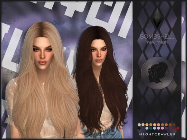 The Sims Resource: Bombshell hair by Nightcrawler for Sims 4