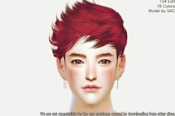 MAY Sims: MAY348M Hair retextured for Sims 4