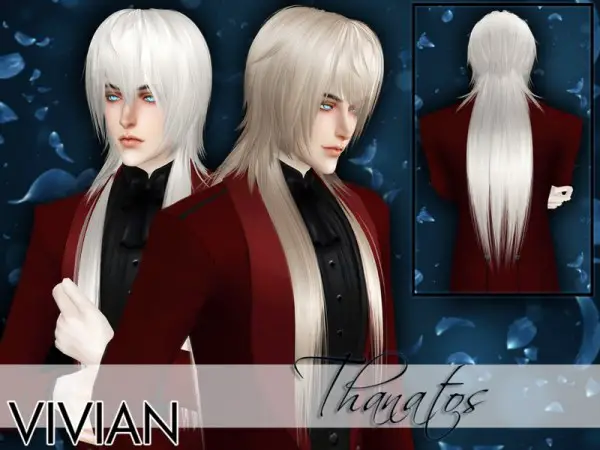 The Sims Resource: Thanatos hair byVivianDang for Sims 4