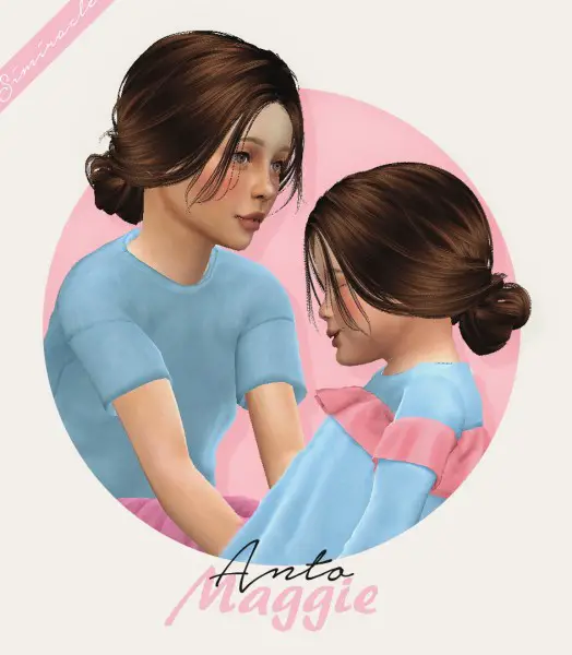 Simiracle: Anto`s Maggie hair retextured for Sims 4