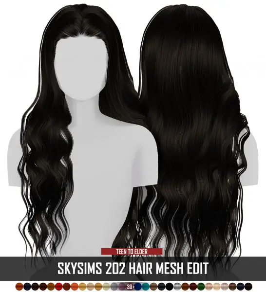 Coupure Electrique: Skysims 202 Hair retextured for Sims 4