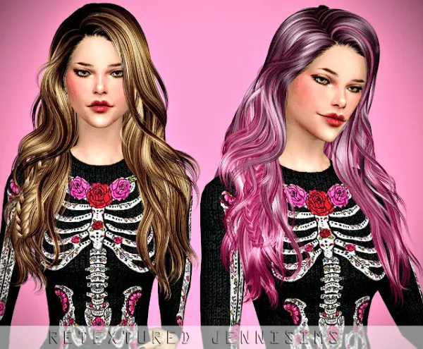Jenni Sims: Newsea`s Titanium Hair retextured for Sims 4