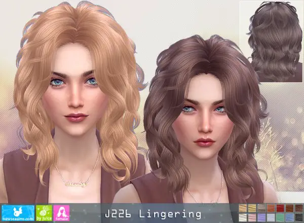 NewSea: J226 Lingering hair for Sims 4