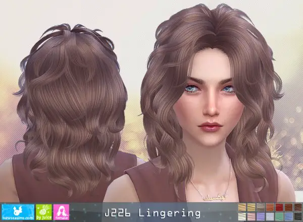 NewSea: J226 Lingering hair for Sims 4