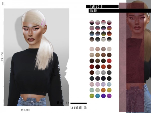 The Sims Resource: Twinkle Hair by LeahLillith for Sims 4