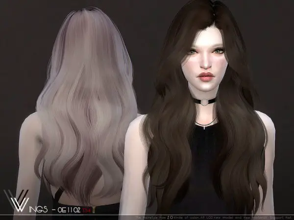 The Sims Resource: WINGS OE1102 hair for Sims 4