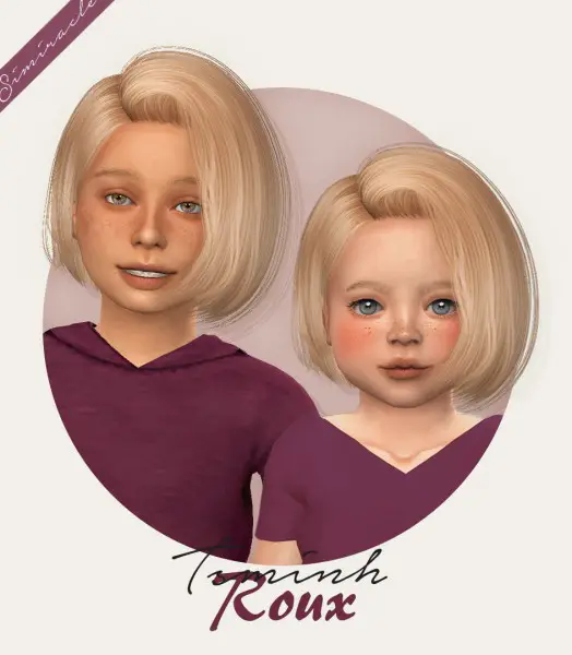 The Sims Resource: Tsminh`s Roux hair retextured for Sims 4