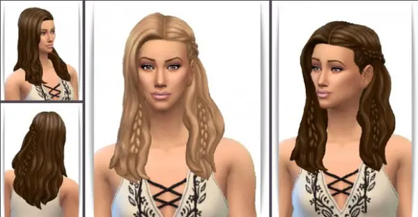 Birksches sims blog: Fame Braids no Rings hair for Sims 4