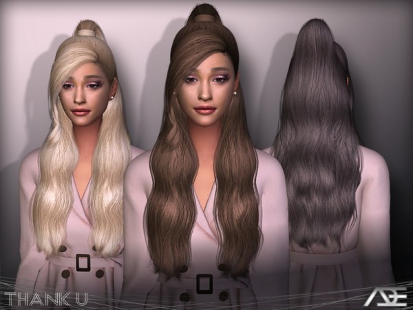 The Sims Resource: Thank U hair by Ade Darma for Sims 4