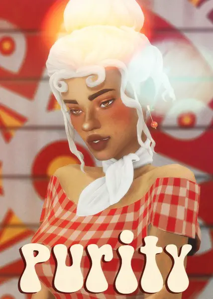 Cowplant Pizza: Purity hair recolored for Sims 4