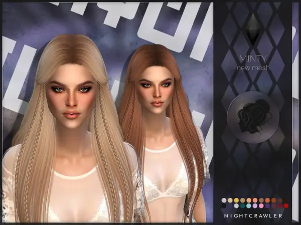 The Sims Resource: Minty hair by Nightcrawler Sims for Sims 4