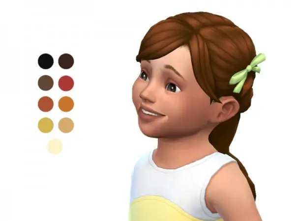 The Sims Resource: Toddler Wavy Long Hair Retextured by ladyfancyfeast for Sims 4