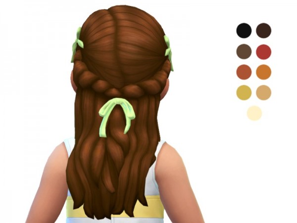 The Sims Resource: Toddler Wavy Long Hair Retextured by ladyfancyfeast for Sims 4