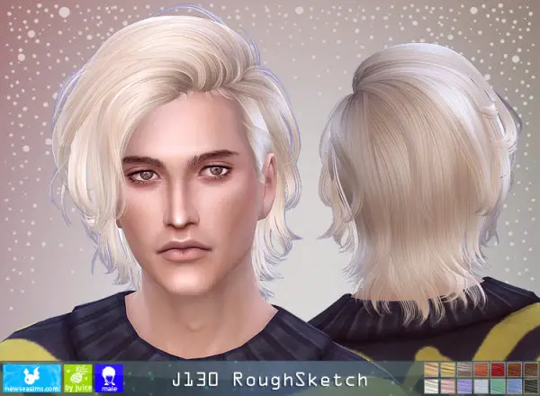 NewSea: J130 Rough Sketch hair for Sims 4