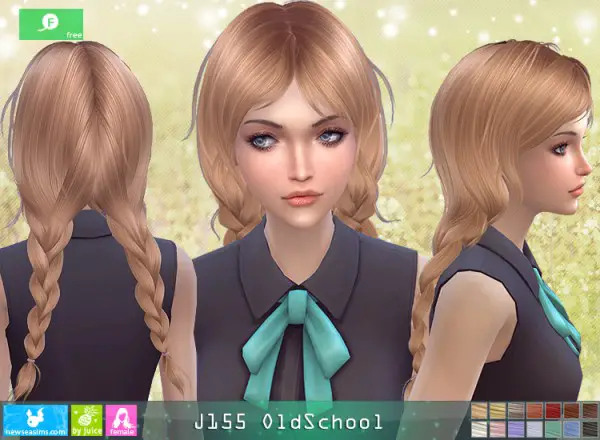 NewSea: J155 Old School hair for Sims 4