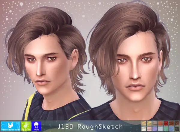 NewSea: J130 Rough Sketch hair for Sims 4