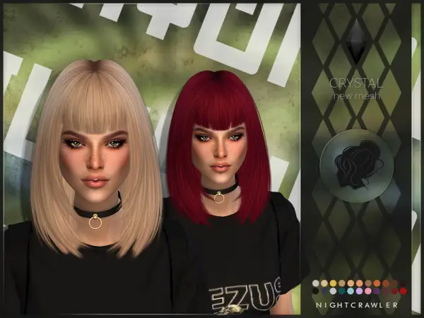 The Sims Resource: Crystal Hair by Nightcrawler Sims for Sims 4