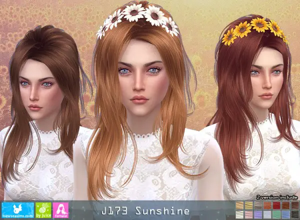 NewSea: J173 Sunshine Hair for Sims 4