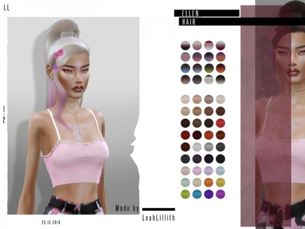 The Sims Resource: Elle Hair by LeahLillith for Sims 4