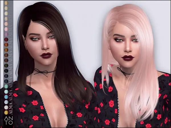 The Sims Resource: Alma Hair by Anto for Sims 4