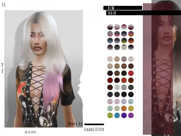 The Sims Resource: Kim Hair by LeahLillith for Sims 4