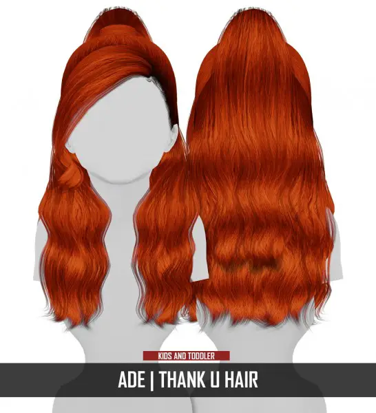 Coupure Electrique: AdeDarma`s Thank U hair retextured   kids and toddlers version for Sims 4