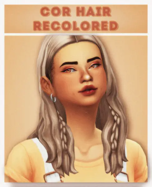 Cowplant Pizza: Cor hair recolored for Sims 4