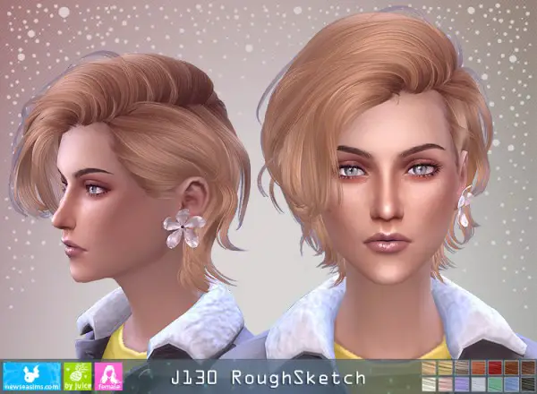 NewSea: J130 Rough Sketch hair for her for Sims 4