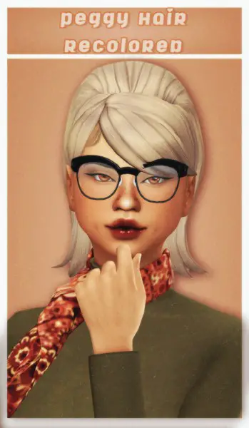 Cowplant Pizza: Peggy hair recolored for Sims 4